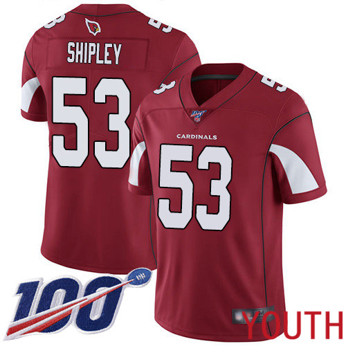 Arizona Cardinals Limited Red Youth A.Q. Shipley Home Jersey NFL Football 53 100th Season Vapor Untouchable